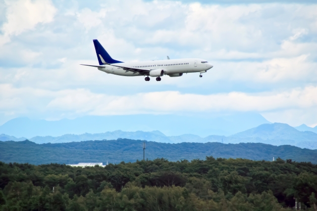 札幌上空の飛行機